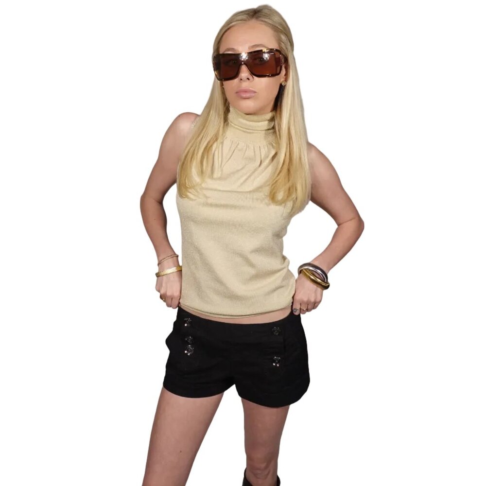 Express Black Mini Button Shorts-2 - image 2